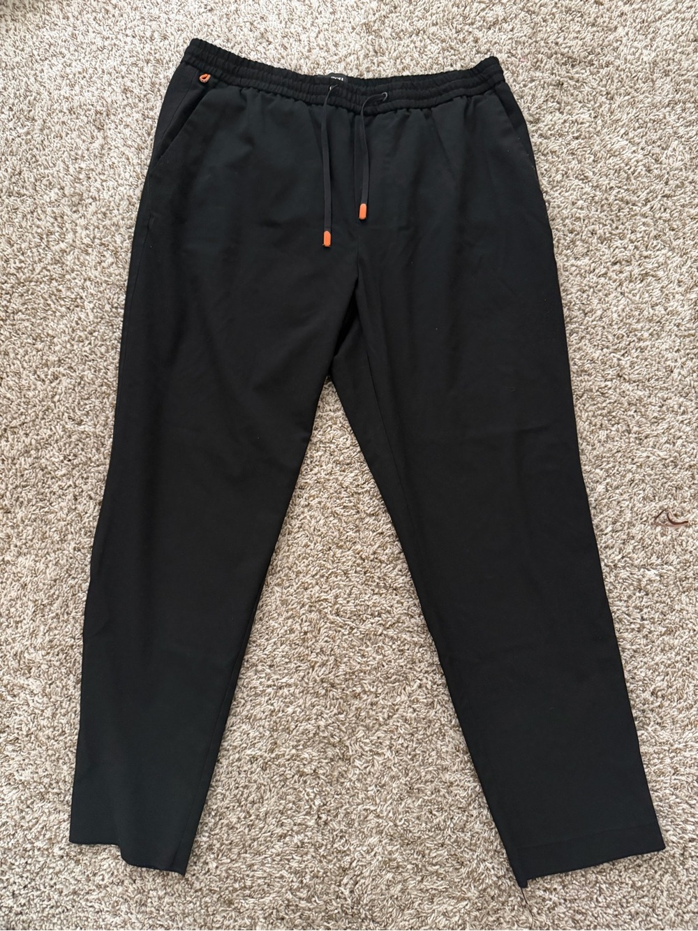 Scotch & Soda Black Sweatpants with Orange Accents